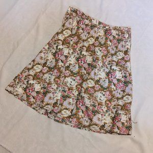 Floral fall Pleated Skirt